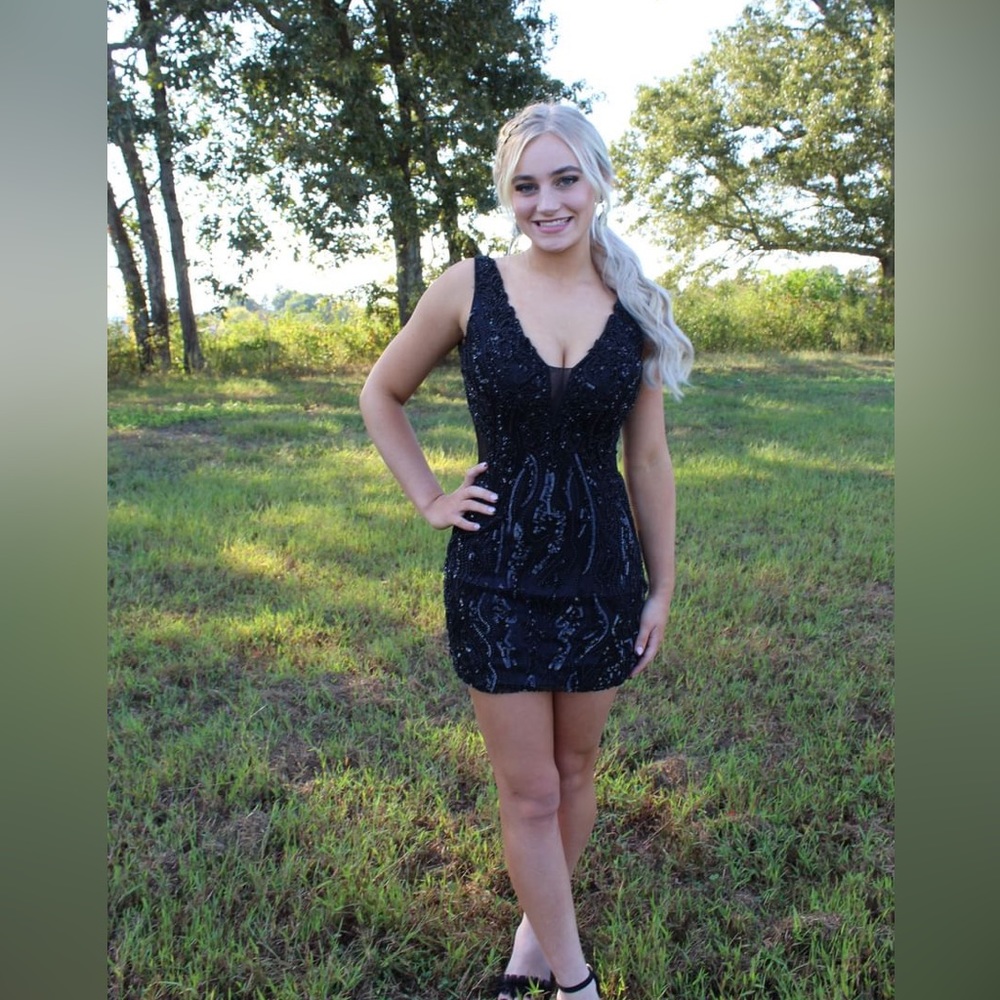 Black sequin dress